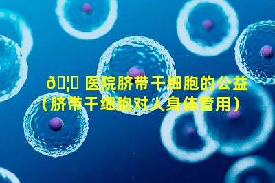 🦈 医院脐带干细胞的公益（脐带干细胞对人身体管用）
